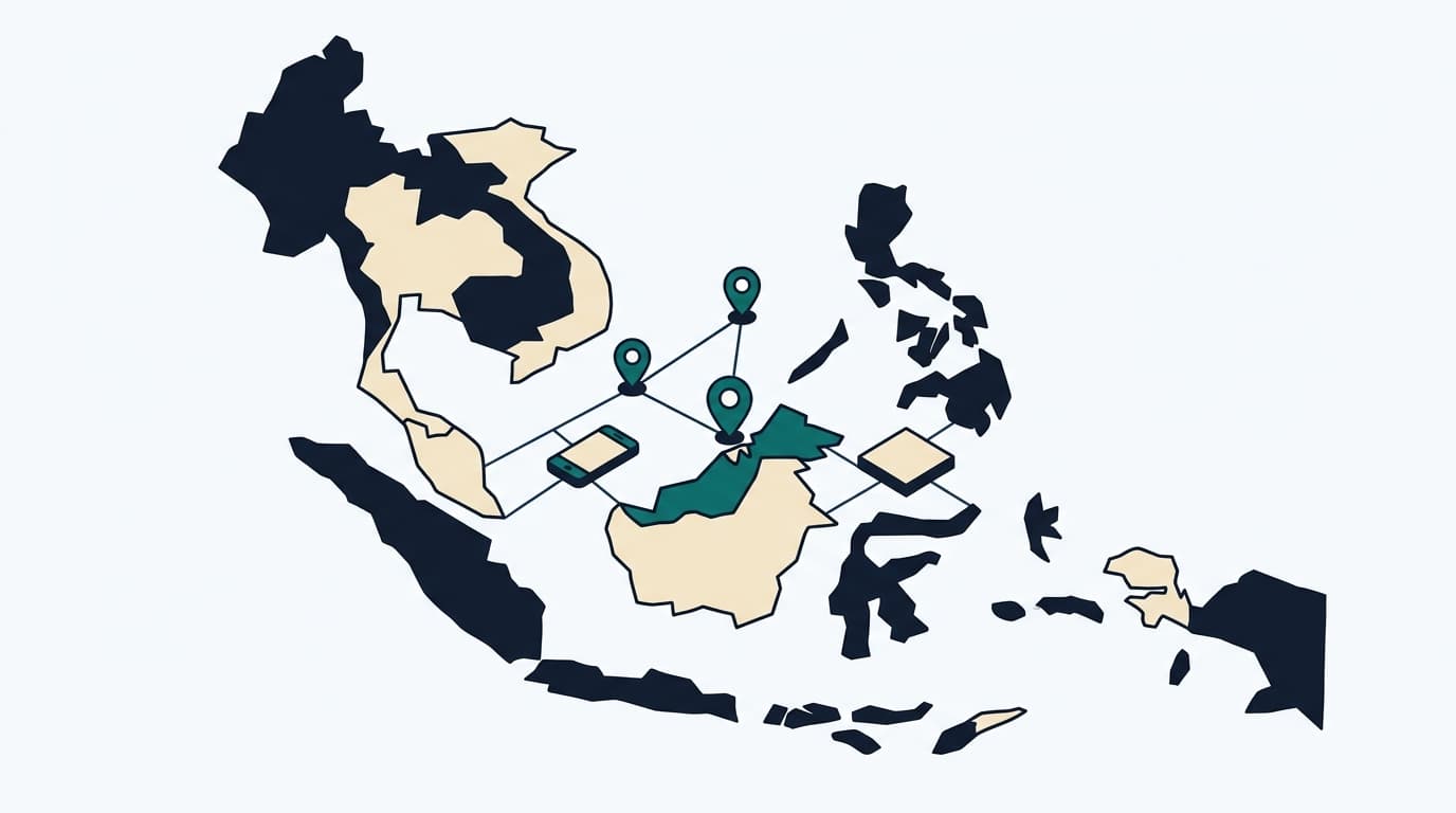 Regional campaign visual showing Singapore creators connected to Southeast Asia.